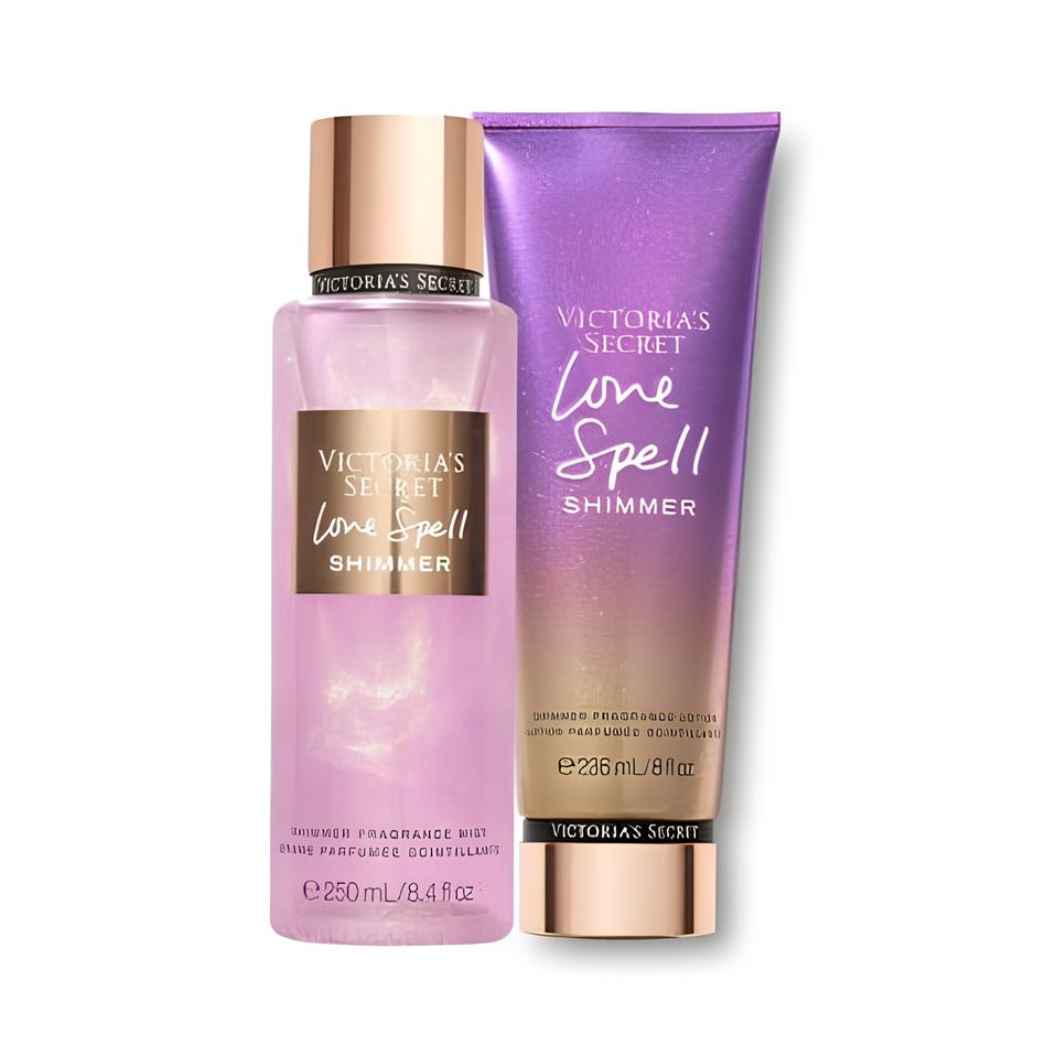 Victoria’s Secrets Love spell Shimmer Bodysplash + Creme Hidratante